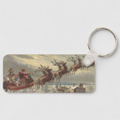 Oude Kerstavond Victoriaanse kerstman slee Sleutelhanger (Voorkant)