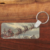 Oude Kerstavond Victoriaanse kerstman slee Sleutelhanger (Voorkant)