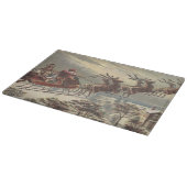 Oude kerstavond Victoriaanse kerstman slee Snijplank (Hoek)