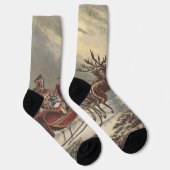 Oude Kerstavond Victoriaanse Kerstman slee Sokken (Rechts)