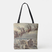 Oude Kerstavond Victoriaanse kerstman slee Tote Bag (Achterkant)