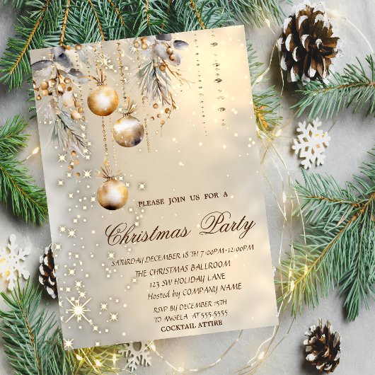 Oude Kerstballen Gouden Kerstfeest Kaart