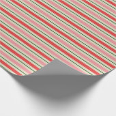 Oude kerstband roze rood cadeaupapier (Hoek)