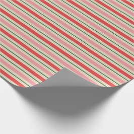 Oude kerstband roze rood cadeaupapier