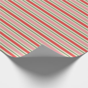 Oude kerstband roze rood cadeaupapier