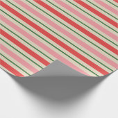 Oude kerstband roze rood cadeaupapier (Hoek)