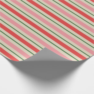 Oude kerstband roze rood cadeaupapier