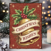 Oude Kerstbel Wensen Feestdagen Kaart