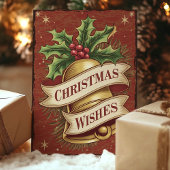 Oude Kerstbel Wensen Feestdagen Kaart