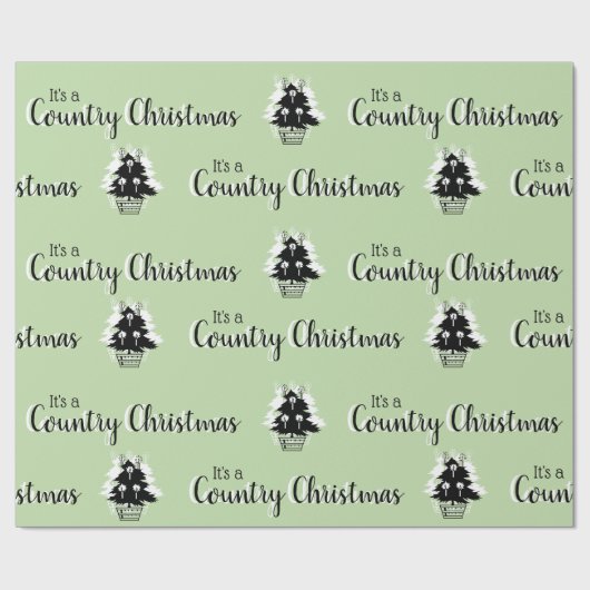 Oude kerstbomen in het vaderland Groen Cadeaupapier (Vlak)