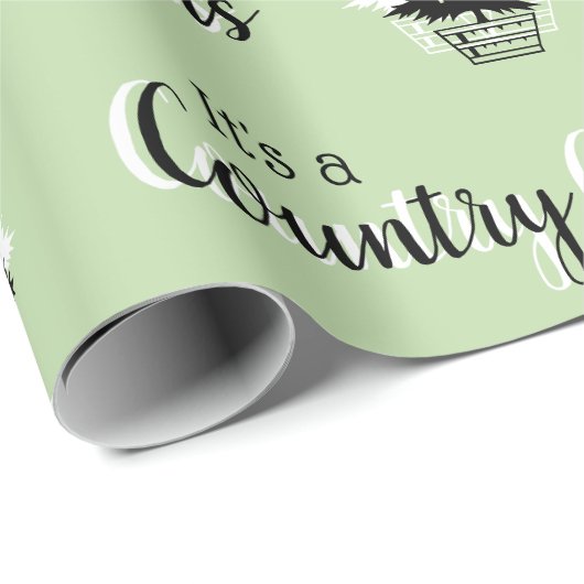 Oude kerstbomen in het vaderland Groen Cadeaupapier (Rol Hoek)