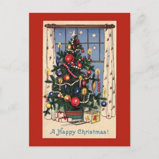 Oude kerstboom ansichtkaart feestdagenkaart (Voorkant)
