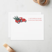 Oude Kerstboom Boerderij met Rode Truck Notitiekaartje (Voorkant / Achterkant in situ)