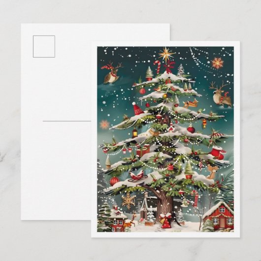 Oude kerstboom briefkaart (Voorkant / Achterkant)