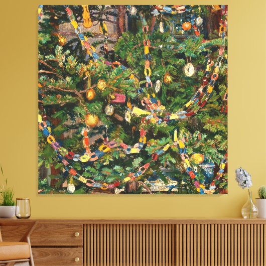 Oude Kerstboom Close-up Canvas Afdruk (Insitu (Woonkamer))