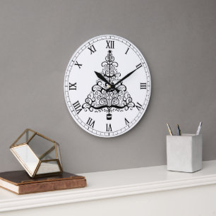 Oude kerstboom decoratieve Victoriaanse rol Grote Klok