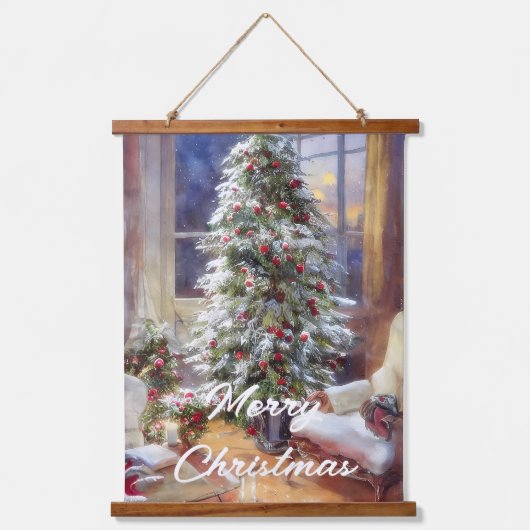Oude kerstboom hangend wandkleed (Voorkant)