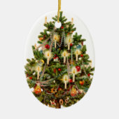 Oude kerstboom keramisch ornament (Voorkant)