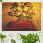 Oude Kerstboom Keukenhanddoek (Gevouwen)