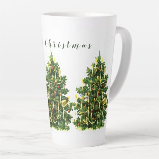 Oude kerstboom  latte mok (Rechterhoek)