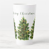 Oude kerstboom  latte mok (Voorkant)