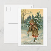 Oude kerstboom met kerstmis feestdagenkaart (Voorkant / Achterkant)