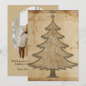Oude kerstboom op de kaart (Voorkant / Achterkant)