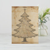 Oude kerstboom op de kaart (Staand voorkant)