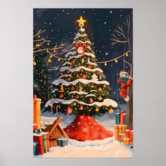 Oude kerstboom poster (Voorkant)