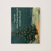Oude kerstboom 's nachts met lichten en sneeuw legpuzzel (Verticaal)