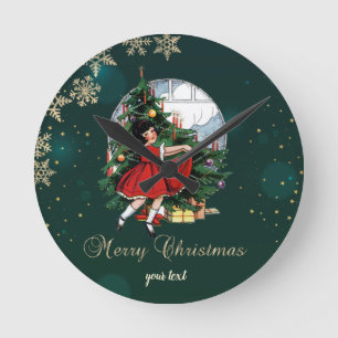 Oude Kerstboom, Sneeuwvlokken Meisje Ronde Klok