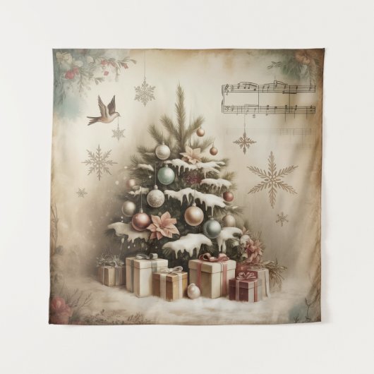 Oude Kerstboom Wandtapijt Wandkleed (Voorkant)