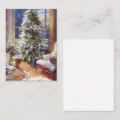 Oude kerstboombudgetmini notitiekaartje (Voorkant / Achterkant)