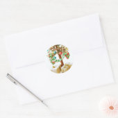 Oude kerstboomkaarten en -stickers ronde sticker (Envelop)
