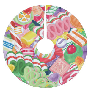 Oude kerstboomrok met gevesdroogde Snoep Kerstboom Rok