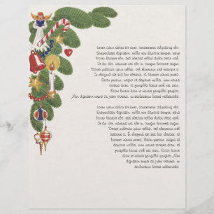 Oude Kerstboomtak met engel, links