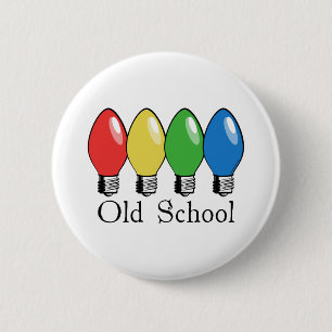 Oude kerstboomverlichting ronde button 5,7 cm