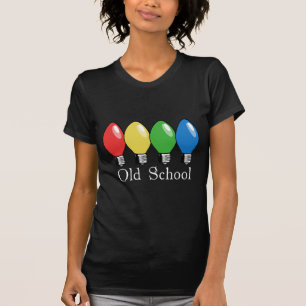Oude kerstboomverlichting t-shirt