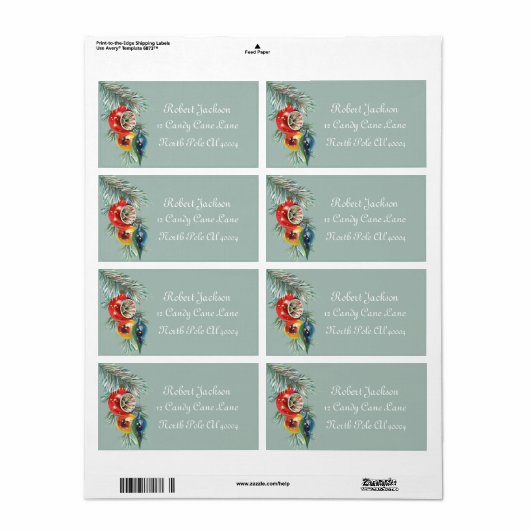 Oude kerstborden Sliday-label Etiket (Full Sheet)