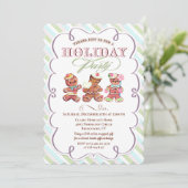 Oude Kerstbrood Vakantie Feest Uitnodiging (Staand voorkant)