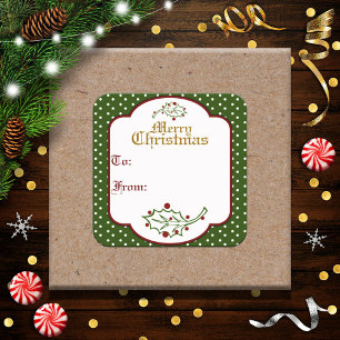 Oude kerstcadeau Label sticker