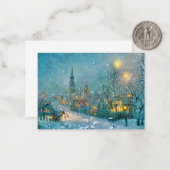 Oude kerstcadeautjes mini Kerstmis Notitiekaartje (Voorkant / Achterkant in situ)