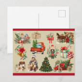 Oude kerstcollage goud  feestdagenkaart (Voorkant / Achterkant)