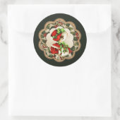 Oude kerstdame Holiday Ronde Sticker (Tas)