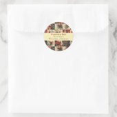 Oude Kerstdeken Rozen Hulst Dennentak Ronde Sticker (Tas)