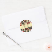 Oude Kerstdeken Rozen Hulst Dennentak Ronde Sticker (Envelop)