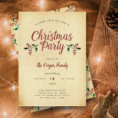 Oude Kerstfeest Uitnodiging met Hulst