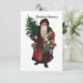 Oude kerstfeestdag kerstmis met kerstmis kaart (Staand voorkant)