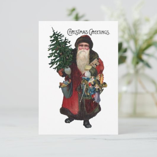 Oude kerstfeestdag kerstmis met kerstmis kaart (Staand voorkant)