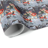 Oude kerstfeestdag kinder feestdag cadeaupapier (Rol Hoek)